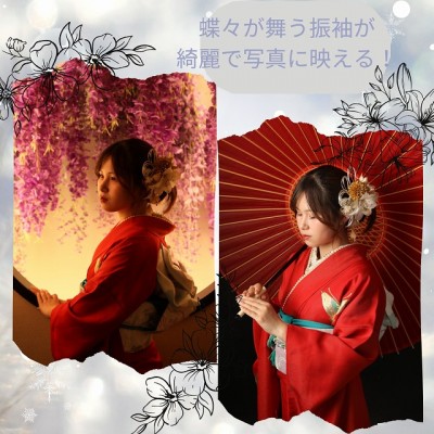 【成人】蝶々が舞う振袖か綺麗で写真に映える！【清水区】