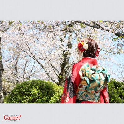 【成人式】ロケーション撮影　桜と一緒に前撮りしました✿【富士店】 