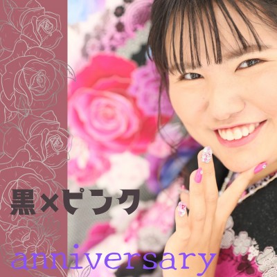 【静岡　成人式】黒×ピンク　華やかなバラのカッコイイ振袖で成人式の前撮りを撮りました！