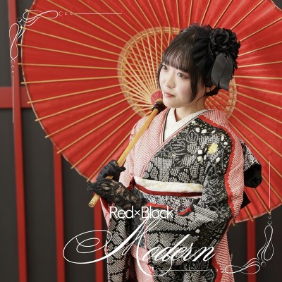 【成人】赤と黒の総絞り振袖をモダンコーデでおしゃれに【長泉】