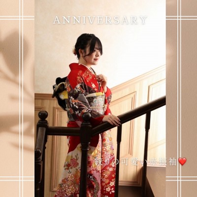 【成人】華やかな赤の古典柄振袖を着こなしてくださったお嬢様！【葵区大岩】