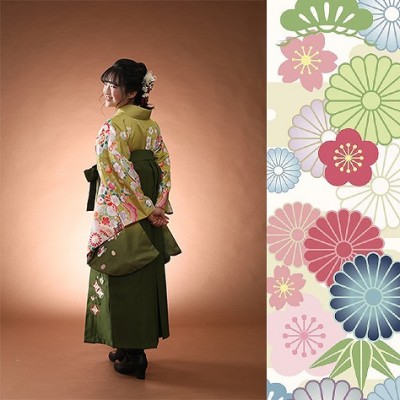 【静岡　小学生袴】緑の袴を着て可愛く撮影しました！