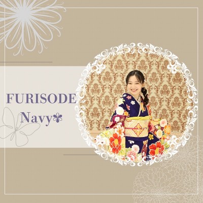 【成人式】紫紺色で大人っぽく！椿柄で華やかに！【中央区高塚町】