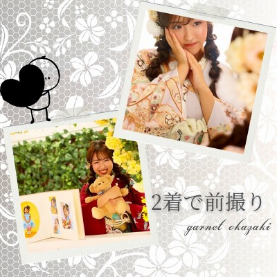 【成人】紫のレンタル振袖と赤の持ち込み振袖の2着で前撮り【豊田市】