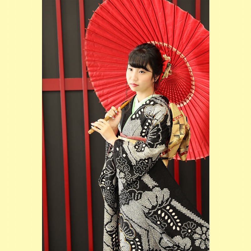 振り袖 振袖 総絞り 絞り 黒 赤 裄69 刺繍 トールサイズ 振袖 総絞り 絞り 成人式 黒 ブラック 赤